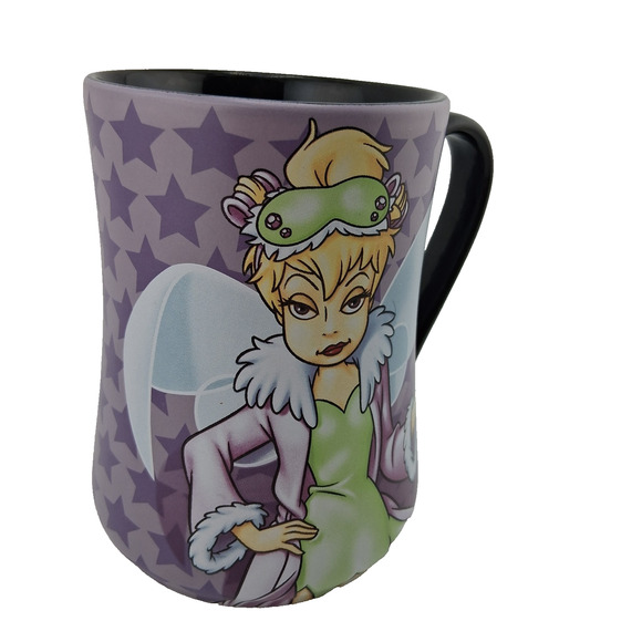 Tinkerbell "Mornings Aren't Magical" Mug Disney Parks World Purple Coffee Cup - Picture 3 of 10
